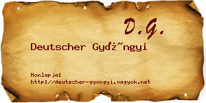 Deutscher Gyöngyi névjegykártya